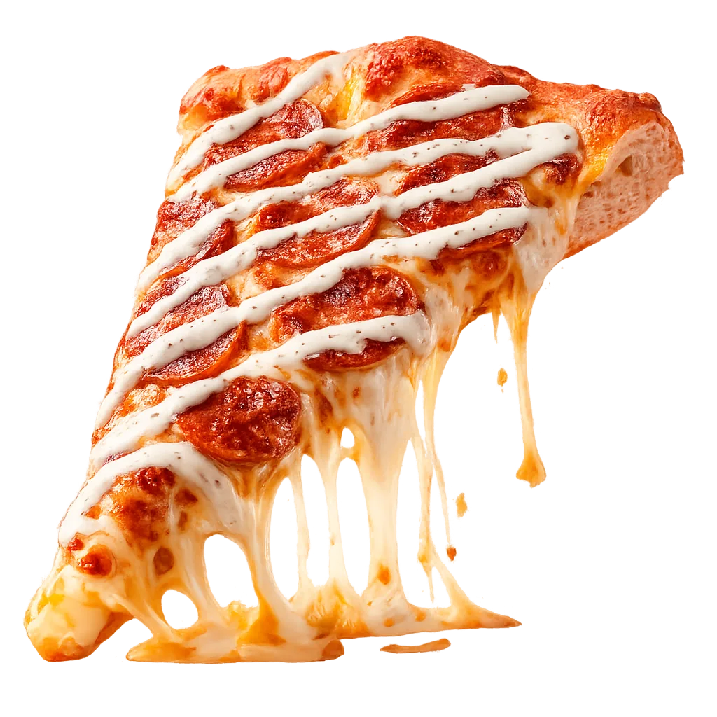 Rebanada de pizza bañada en Ranchazo